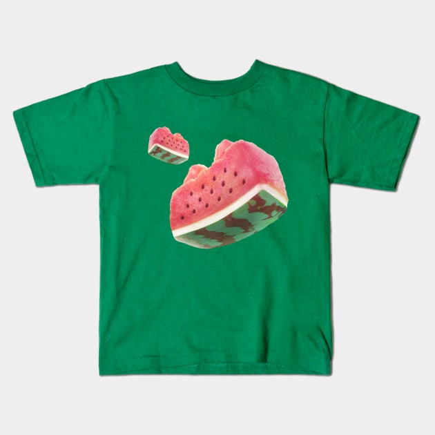 Floating Watermelon Slice Kids T-Shirt by zkozkohi